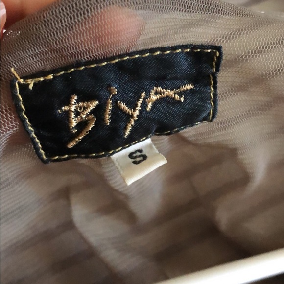 Biya Johnny Was Sheer Embroidered Dress Brown Black Size Small - Picture 6 of 7